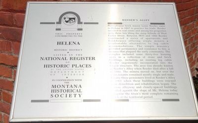 Reeder's Alley Marker image. Click for full size.