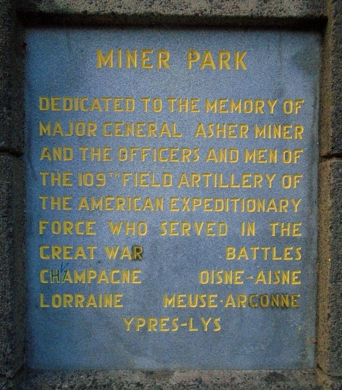 Miner Park Marker image. Click for full size.