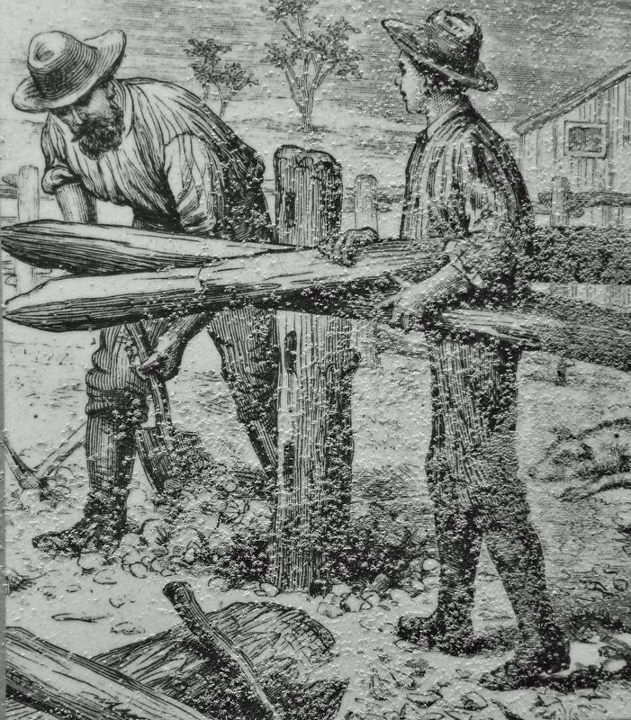 Marker detail: Building a Post and Rail Fence. Click for full size. Marker detail: Building a Post and Rail Fence image. Click for full size.
