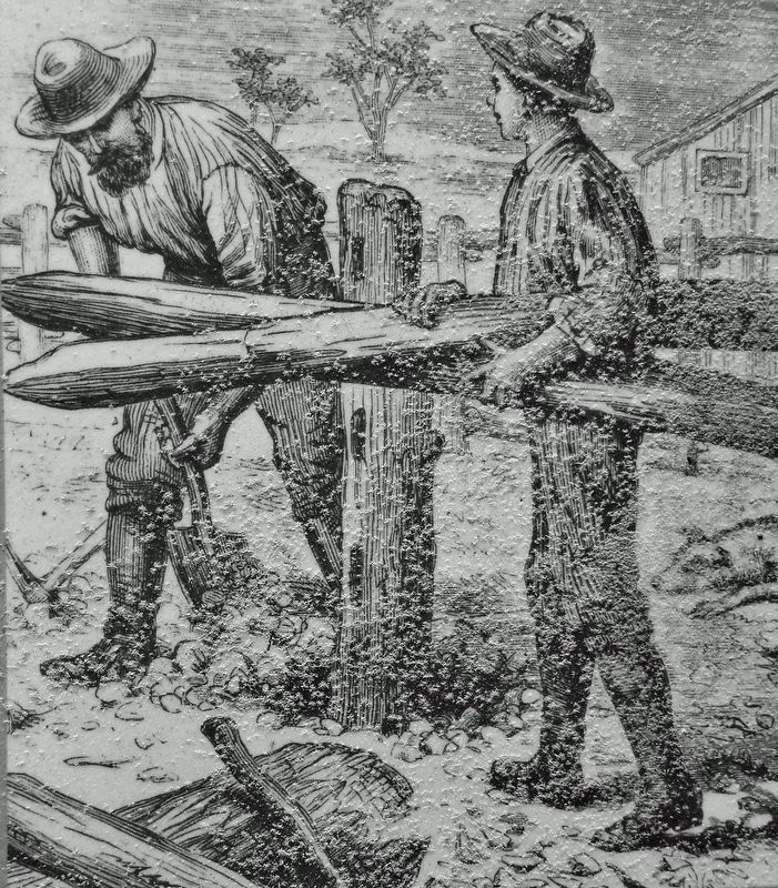Marker detail: Building a Post and Rail Fence image. Click for full size.