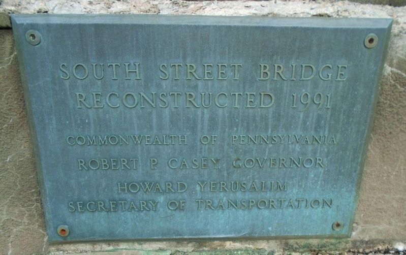 South Street Bridge Reconstruction Marker (1991) image. Click for full size.