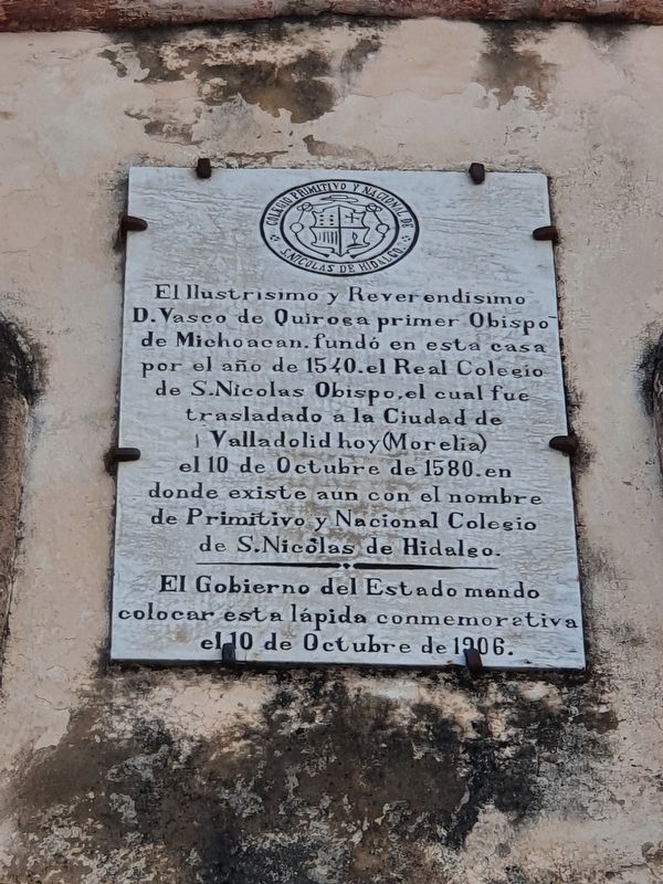 Founding of the Royal College of San Nicols Obispo Marker image. Click for full size.