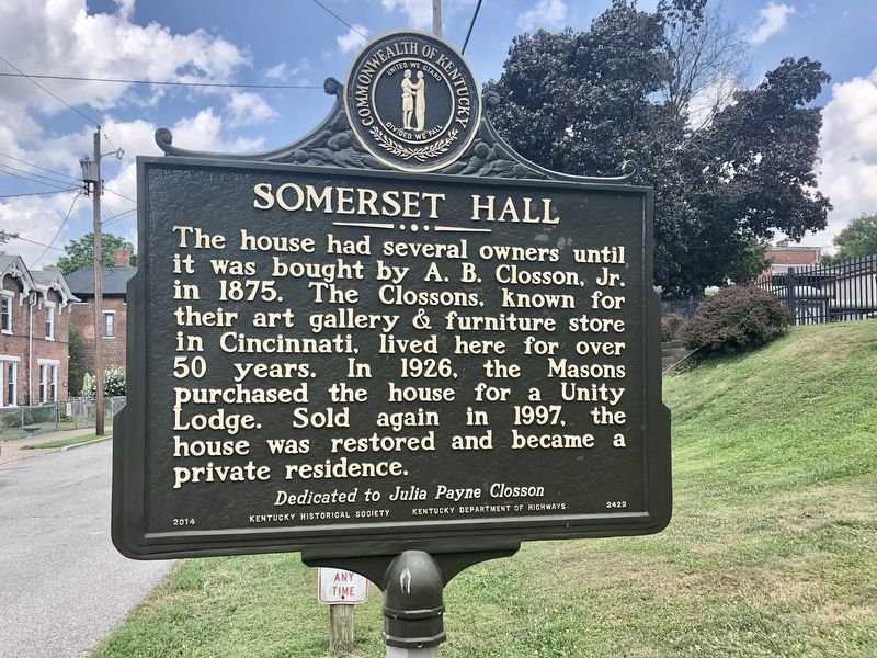 Somerset Hall Marker (side B). Click for full size. Somerset Hall Marker (side B) image. Click for full size.