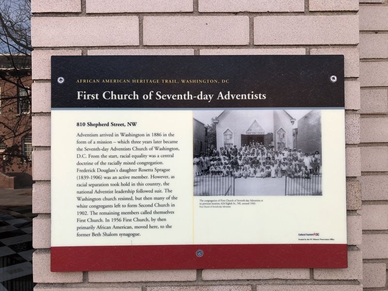 First Church of Seventh-day Adventists Marker image. Click for full size.