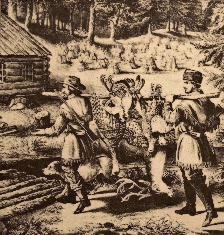 Marker detail: Hunters often worked together. Click for full size. Marker detail: Hunters often worked together image. Click for full size.