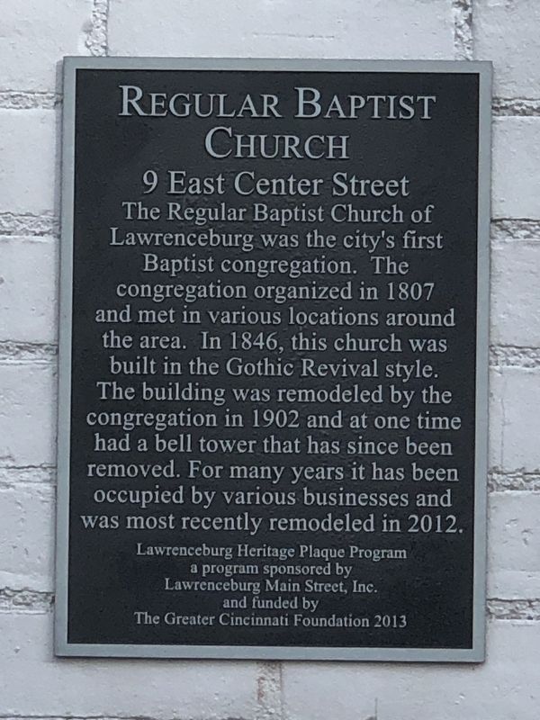 Regular Baptist Church Marker image. Click for full size.
