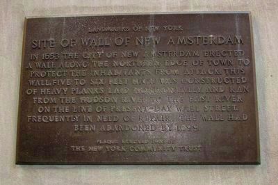 Wall of New Amsterdam Marker. Click for full size. Wall of New Amsterdam Marker image. Click for full size.