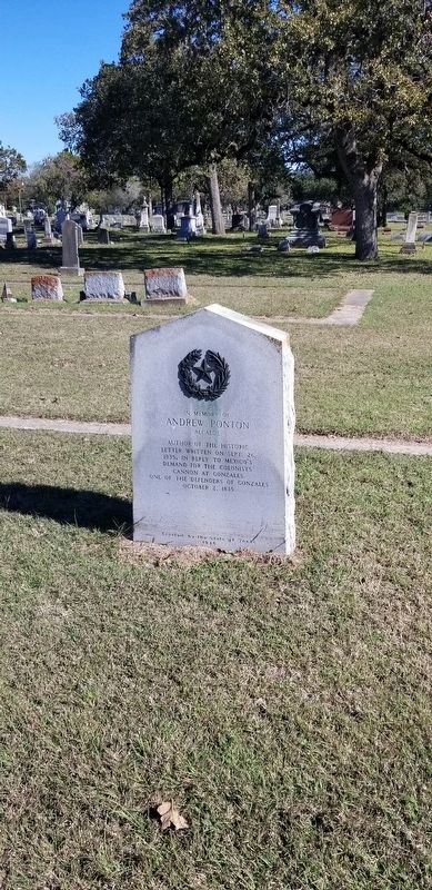 The In Memory of Andrew Ponton Marker and cemetery image. Click for full size.