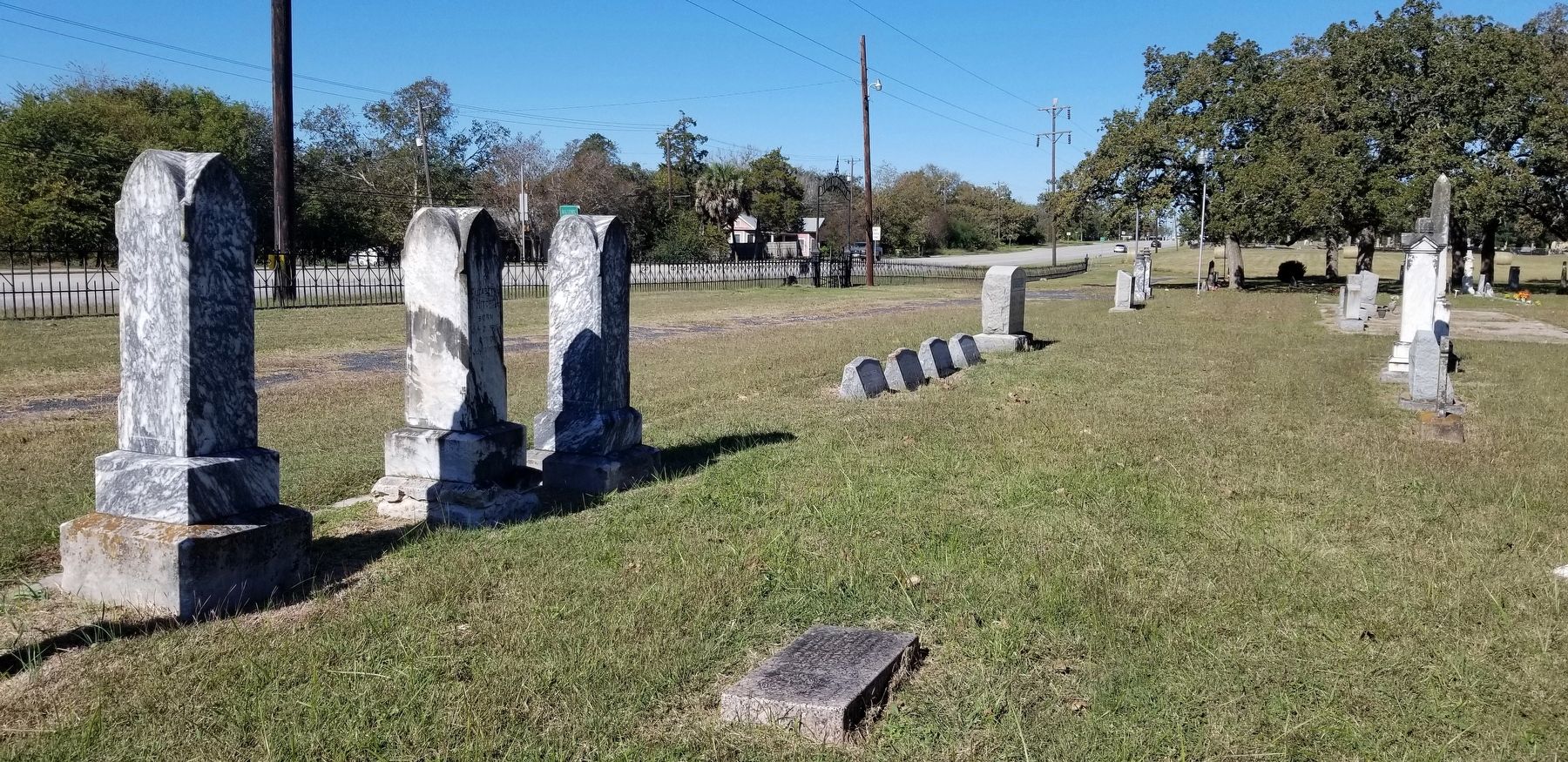 The view of the Eli Mitchell Marker in the cemetery image. Click for full size.