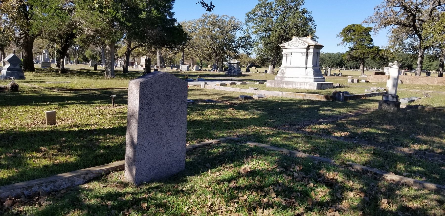 The view of the Dr. Thomas Polk Marker in the cemetery image. Click for full size.