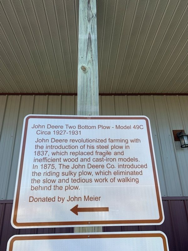 John Deere Two Bottom Plow Marker image. Click for full size.