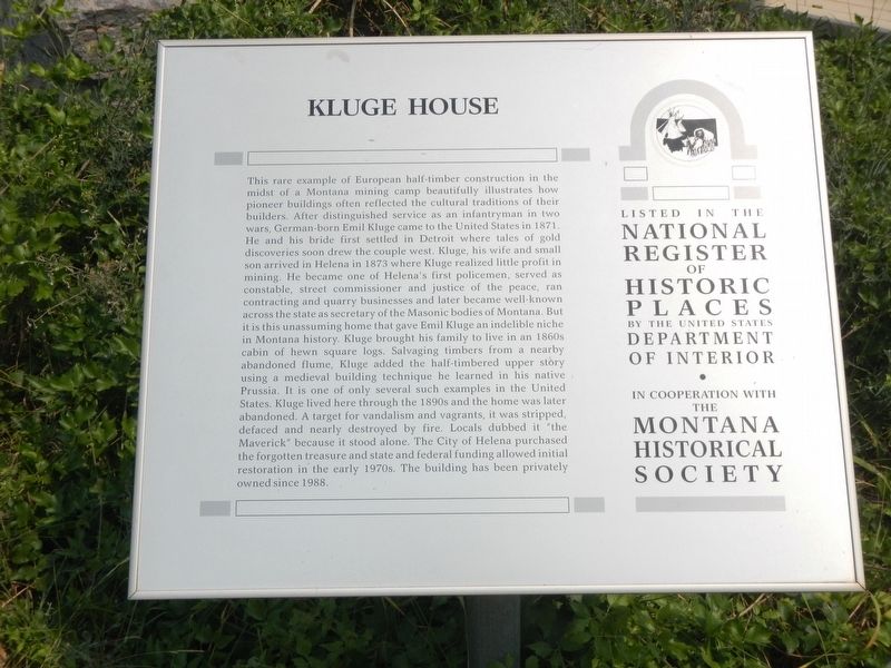 Kluge House Marker image. Click for full size.