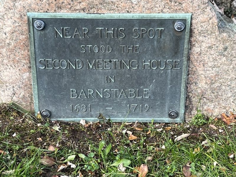 Near this marker stood the second meetinghouse in Barnstable Marker image. Click for full size.