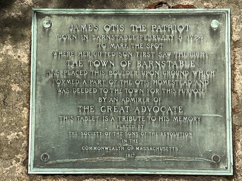 James Otis The Patriot Marker image. Click for full size.