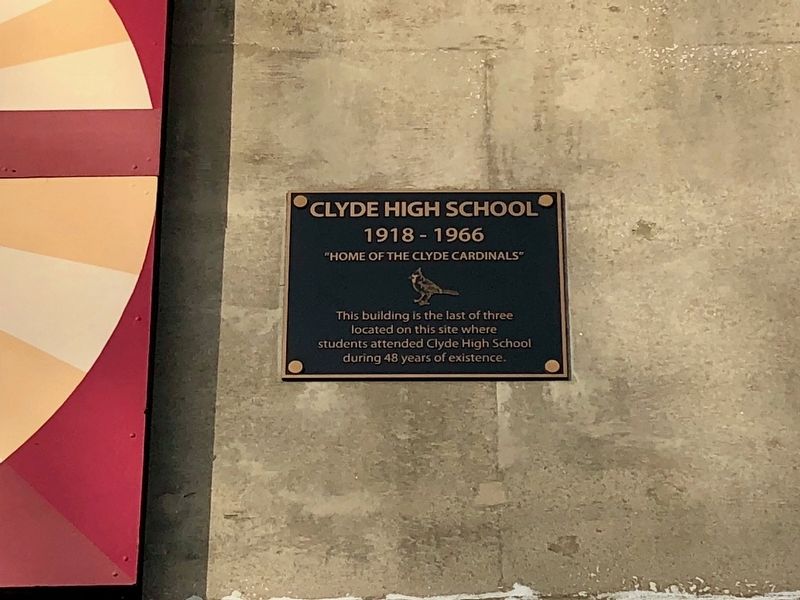 Clyde High School Marker image. Click for full size.