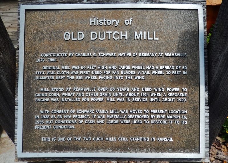 History of Old Dutch Mill Marker image. Click for full size.