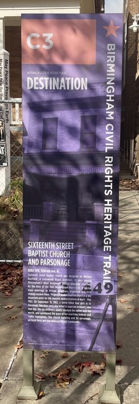 Sixteenth Street Baptist Church and Parsonage Marker image. Click for full size.