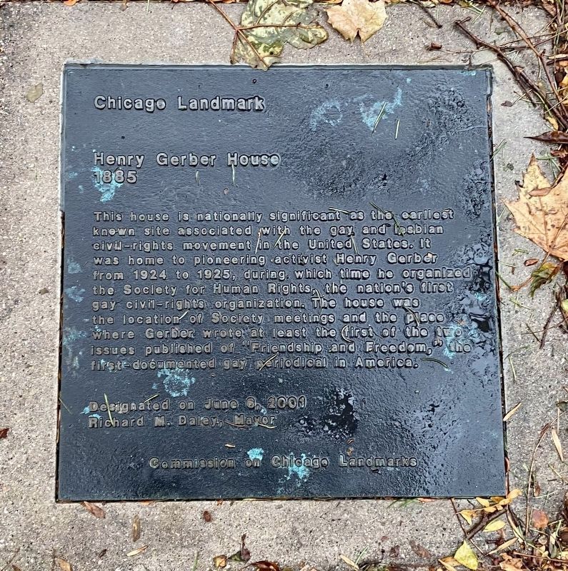 Henry Gerber House Marker image. Click for full size.