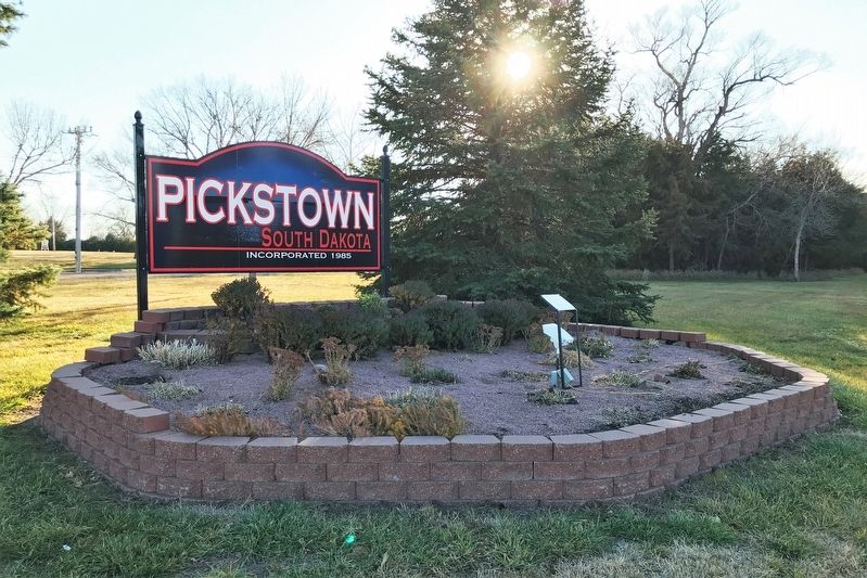 Pickstown Sign, nearby image. Click for full size.
