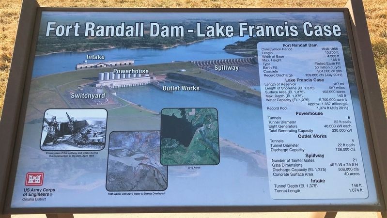 Fort Randall Dam - Lake Francis Case Marker image. Click for full size.