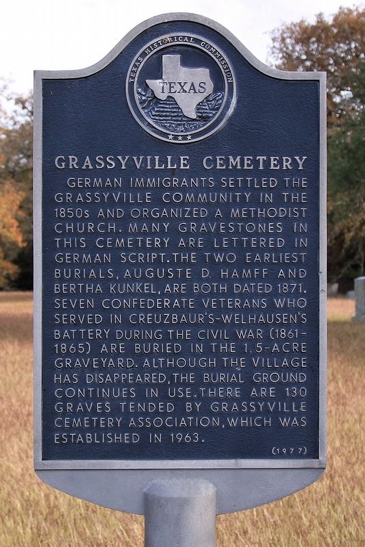 Grassyville Cemetery Marker image. Click for full size.
