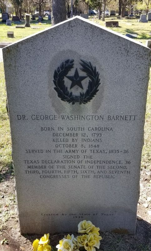 Dr. George Washington Barnett Marker image. Click for full size.