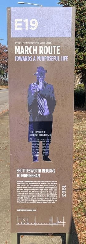 Shuttlesworth Returns to Birmingham Marker image. Click for full size.