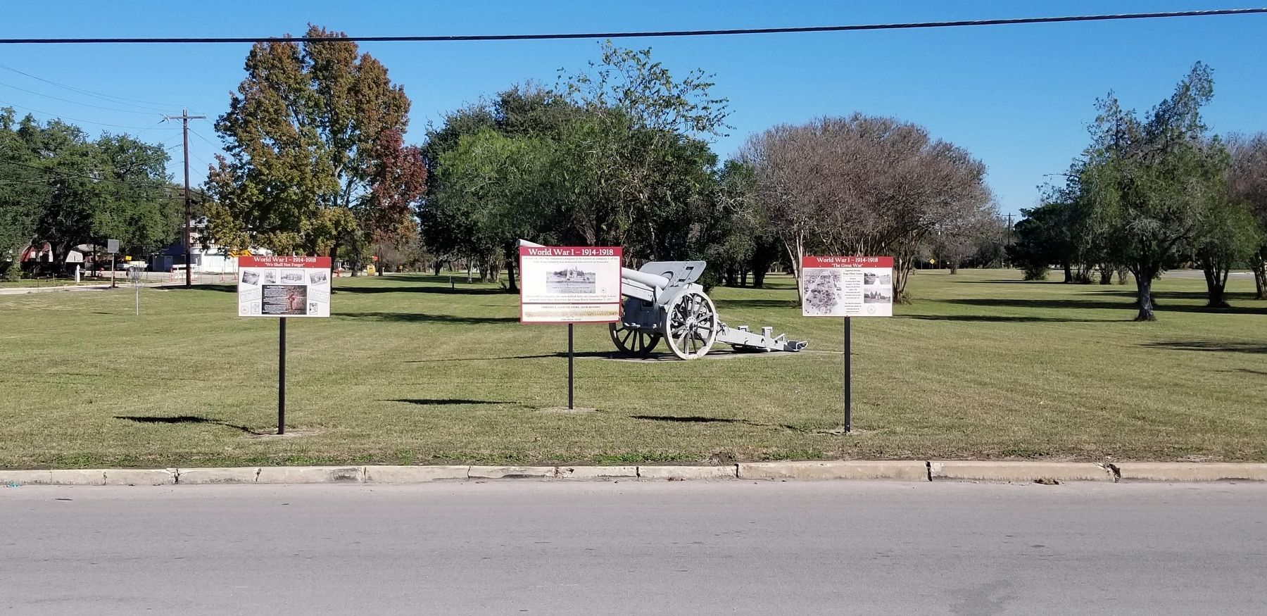 The Company L, First Texas Infantry Marker is the marker in the middle of the three markers image. Click for full size.