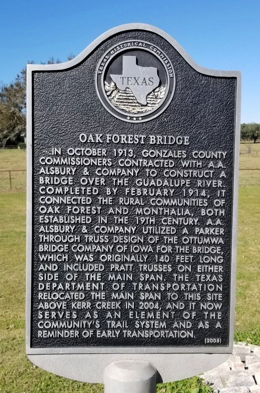 Oak Forest Bridge Marker image. Click for full size.