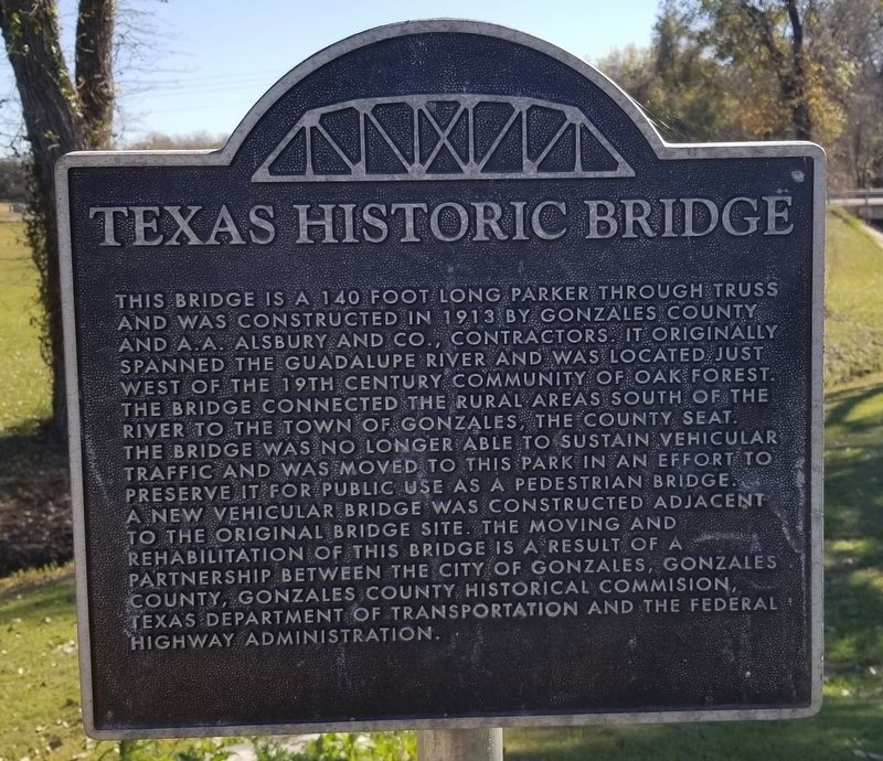 Texas Historic Bridge Marker image. Click for full size.