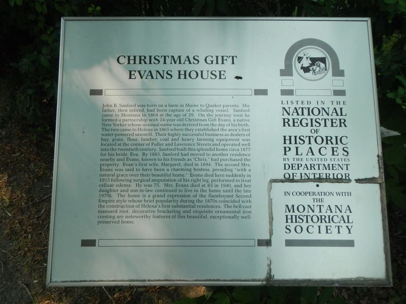 Christmas Gift Evans House Marker image. Click for full size.