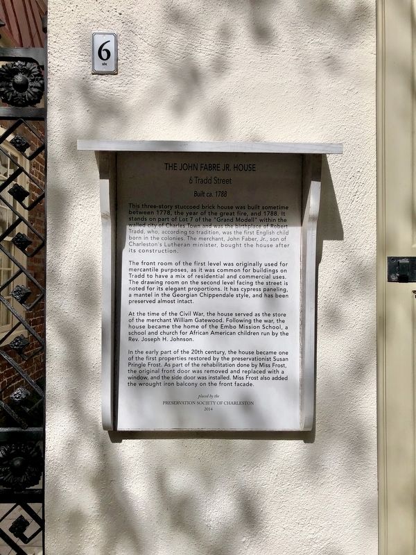 The John Fabre Jr. House Marker image. Click for full size.