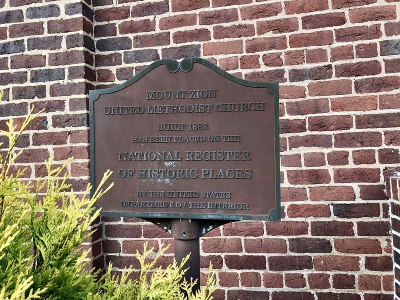 Mount Zion United Methodist Church Marker image. Click for more information.