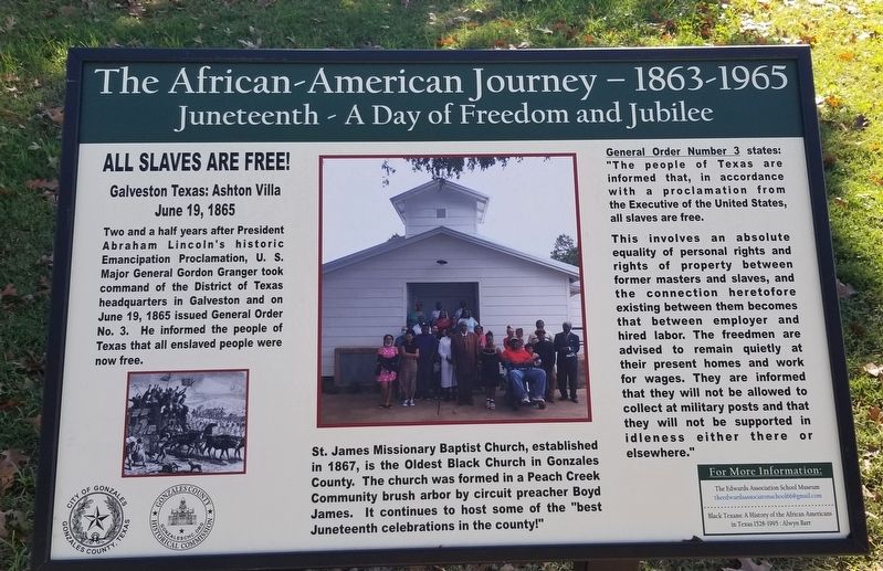 Juneteenth - A Day of Freedom and Jubilee Marker image. Click for full size.