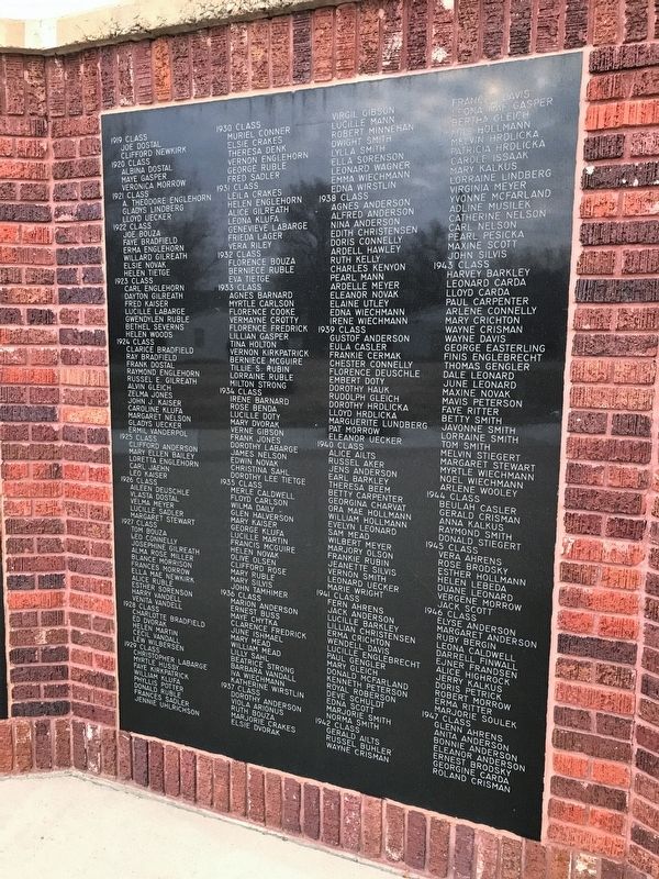 Ravinia School Memorial, left-center panel. Click for full size. Ravinia School Memorial, left-center panel image. Click for full size.