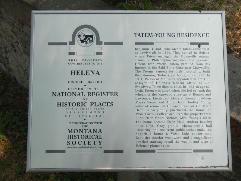 Tatem-Young Residence Marker image. Click for full size.