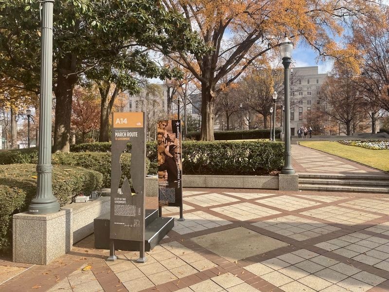 A City of Two Governments Marker at Linn Park. image. Click for full size.