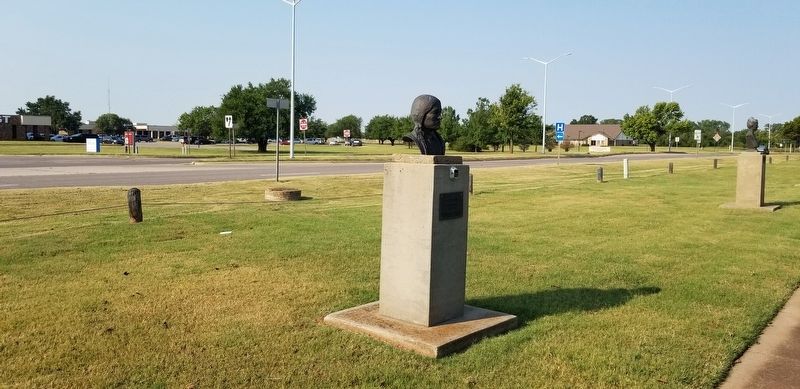 The view of Kicking Bird statue and Marker. Click for full size. The view of Kicking Bird statue and Marker image. Click for full size.