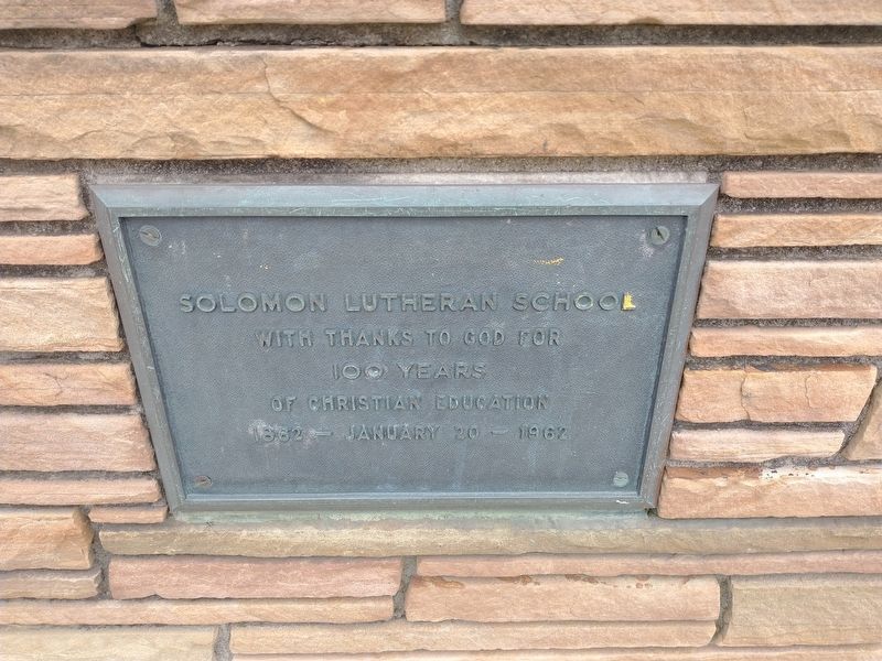 Solomon Lutheran School Marker image. Click for full size.