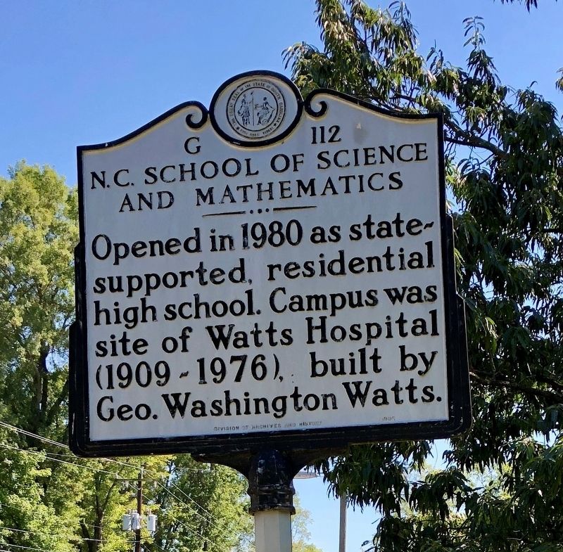 N.C. School of Science and Mathematics Marker. Click for full size. N.C. School of Science and Mathematics Marker image. Click for full size.