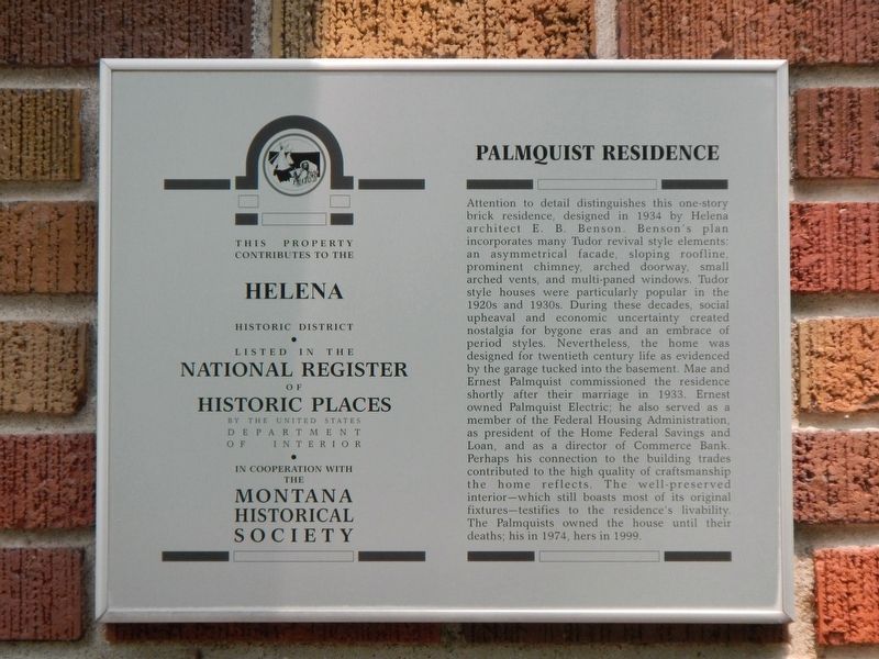 Palmquist Residence Marker image. Click for full size.