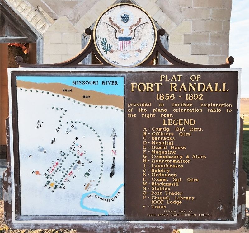 Plat of Fort Randall Marker image. Click for full size.
