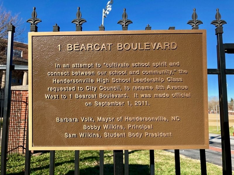1 Bearcat Boulevard Marker image. Click for full size.