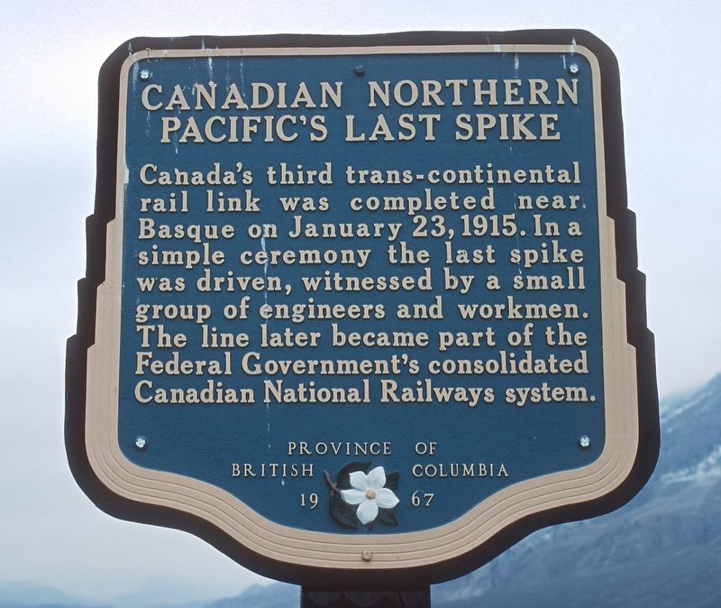 Canadian Northern Pacific's Last Spike Marker image. Click for full size.