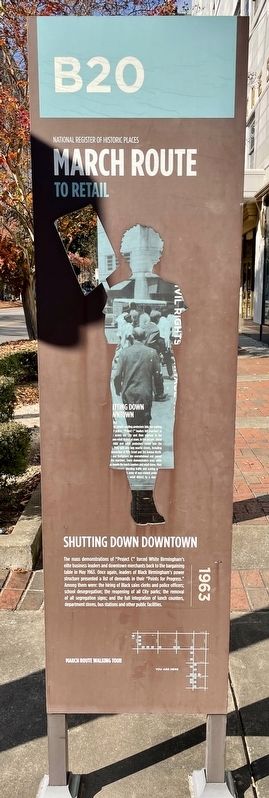 Shutting Down Downtown Marker. Click for full size. Shutting Down Downtown Marker image. Click for full size.
