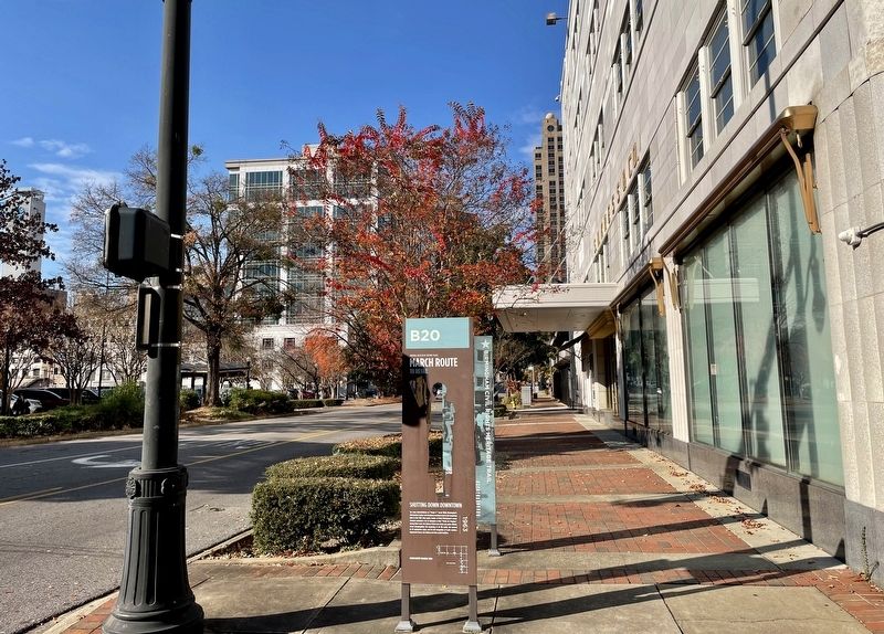 Shutting Down Downtown Marker. Click for full size. Shutting Down Downtown Marker image. Click for full size.