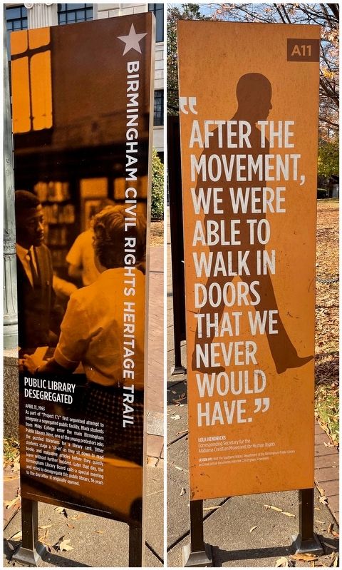 Public Library Desegregated paired marker. image. Click for full size.