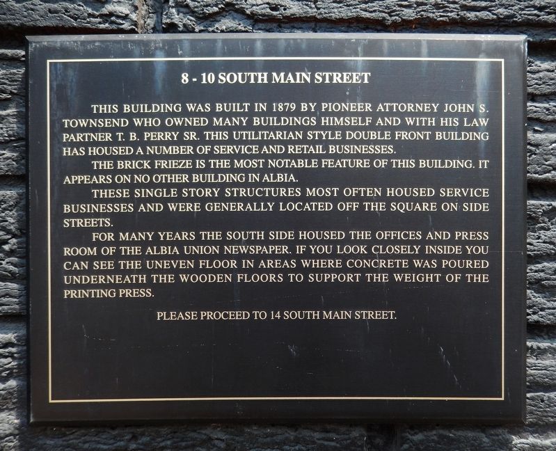8-10 South Main Street Marker image. Click for full size.