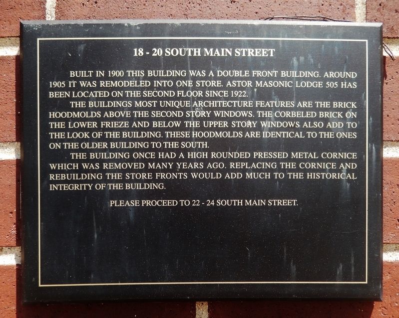 18-20 South Main Street Marker image. Click for full size.