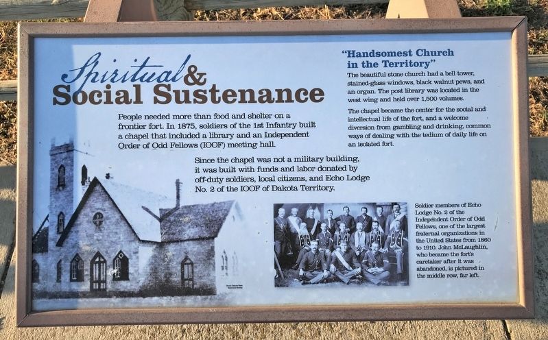 Spiritual & Social Sustenance Marker image. Click for full size.